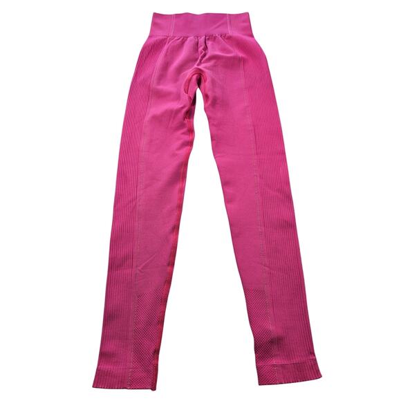 Gymshark Ultra Seamless Leggings Hot Pink XS (?) Cute gym stretch ankle full EUC - Picture 1 of 8